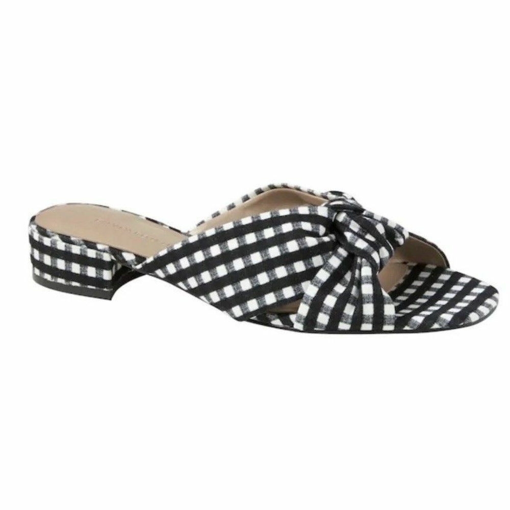 NEW Banana Republic Womens Gingham Check Slide
